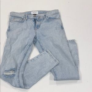 Current Elliot light wash ripped jeans